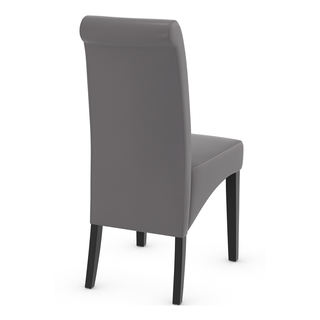 Faux Leather Dining Chair With Black Wooden Legs - Yorton