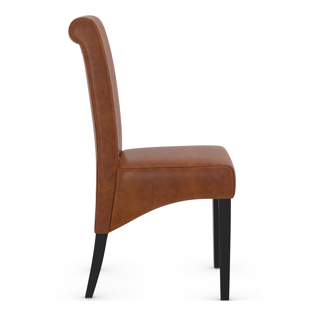 Faux Leather Dining Chair With Black Wooden Legs - Yorton