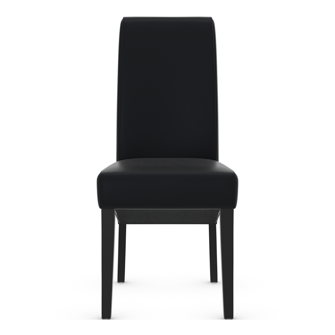 Faux Leather Dining Chair With Black Wooden Legs - Yorton