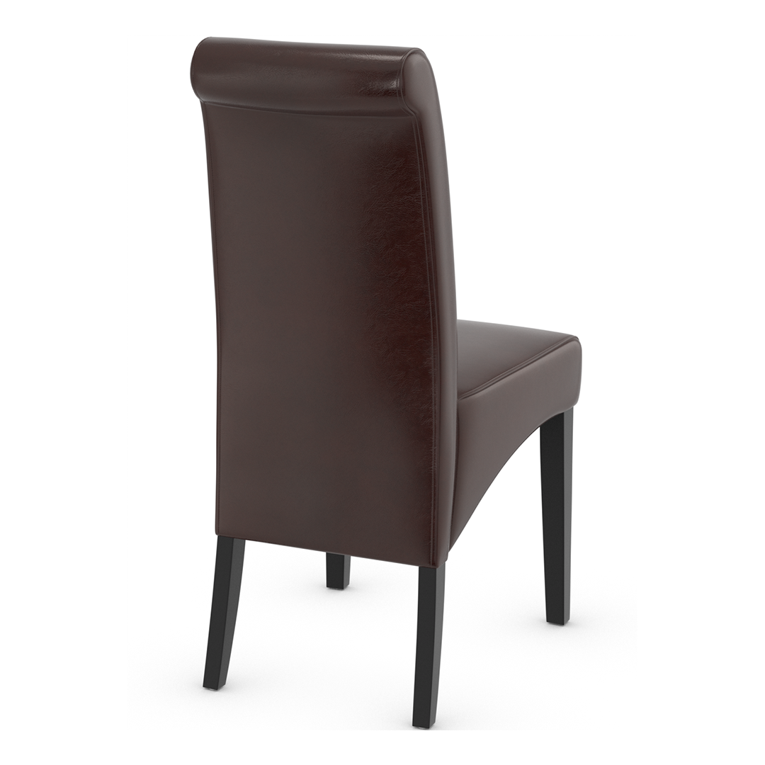Faux Leather Dining Chair With Black Wooden Legs - Yorton