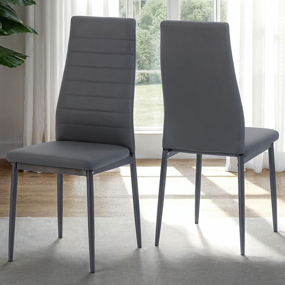 Faux Leather Dining Chairs in Set Of 2 - Abbey