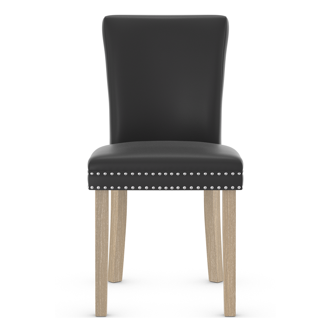 Faux Leather Dining Chair With Oak Wooden Legs - Stanhope