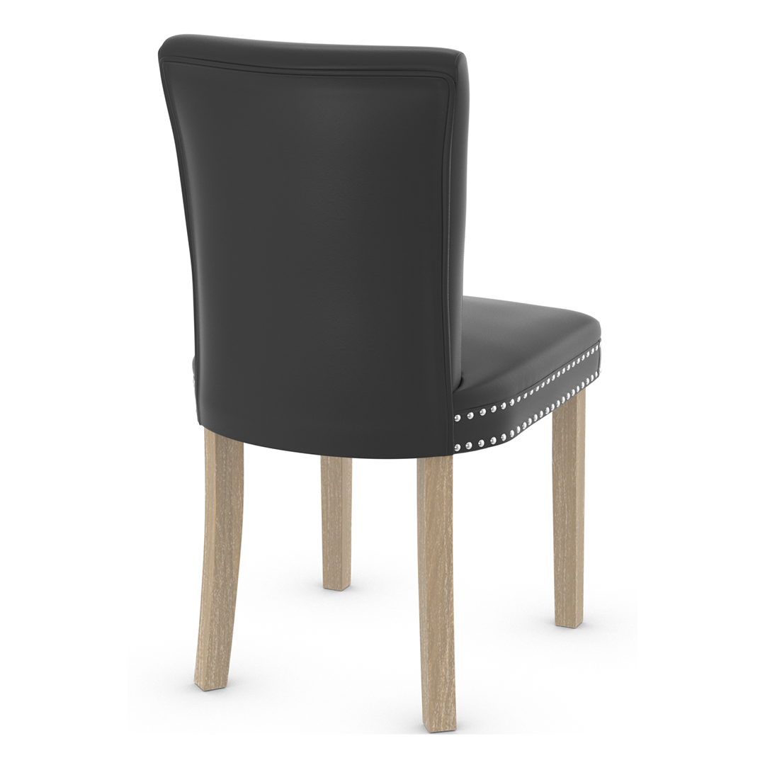 Faux Leather Dining Chair With Oak Wooden Legs - Stanhope