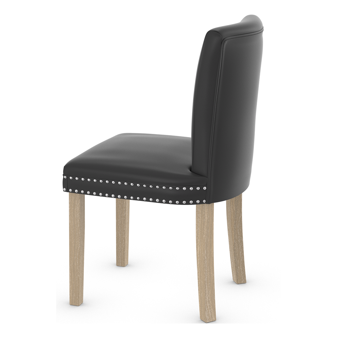 Faux Leather Dining Chair With Oak Wooden Legs - Stanhope
