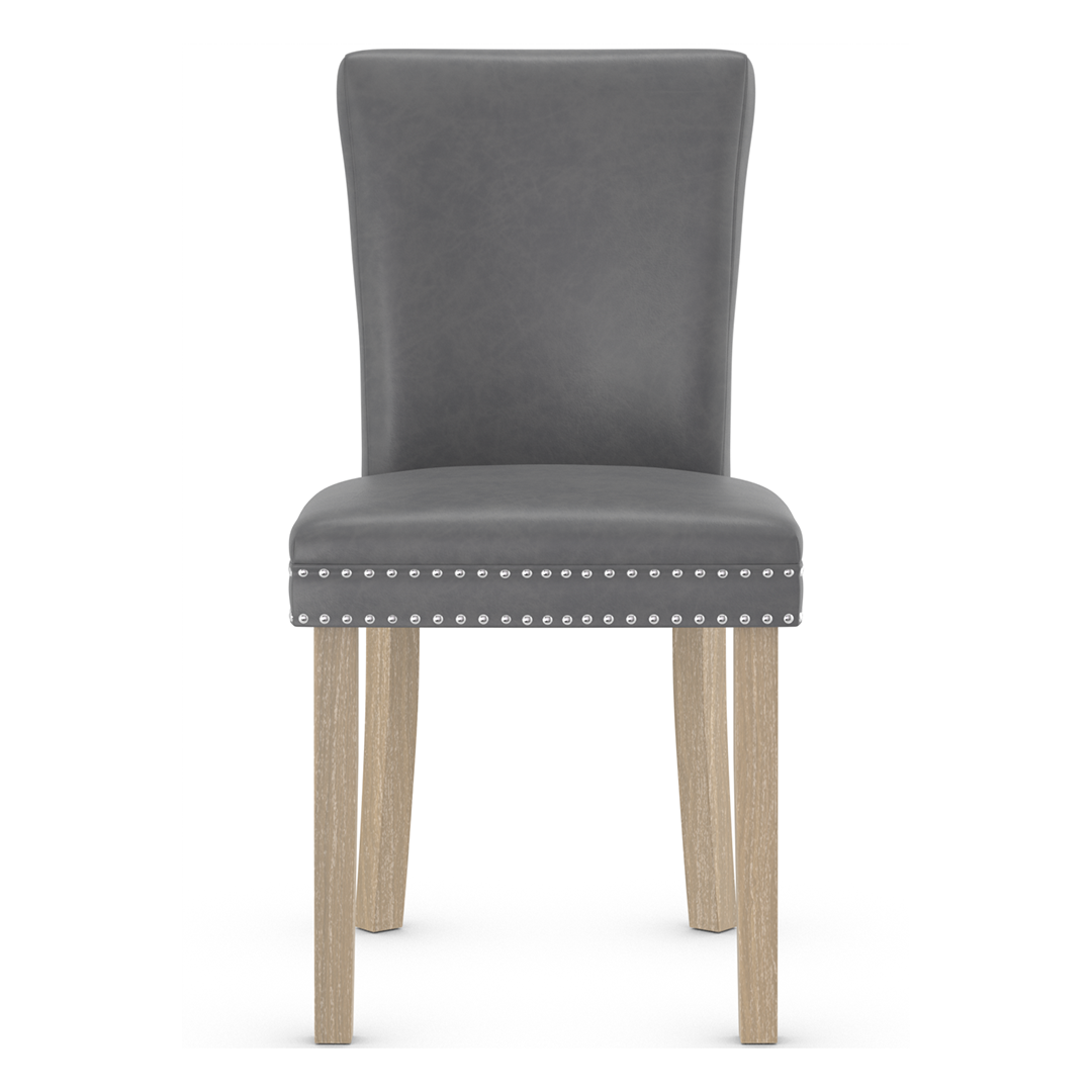 Faux Leather Dining Chair With Oak Wooden Legs - Stanhope
