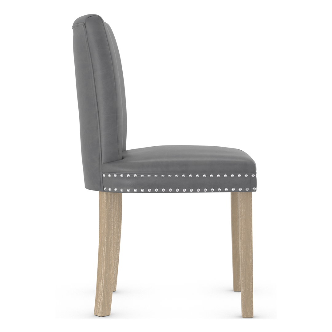 Faux Leather Dining Chair With Oak Wooden Legs - Stanhope