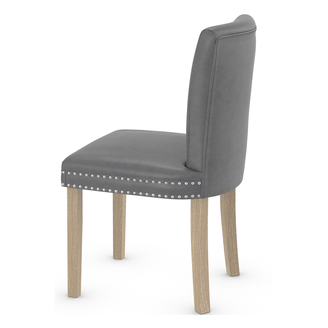 Faux Leather Dining Chair With Oak Wooden Legs - Stanhope
