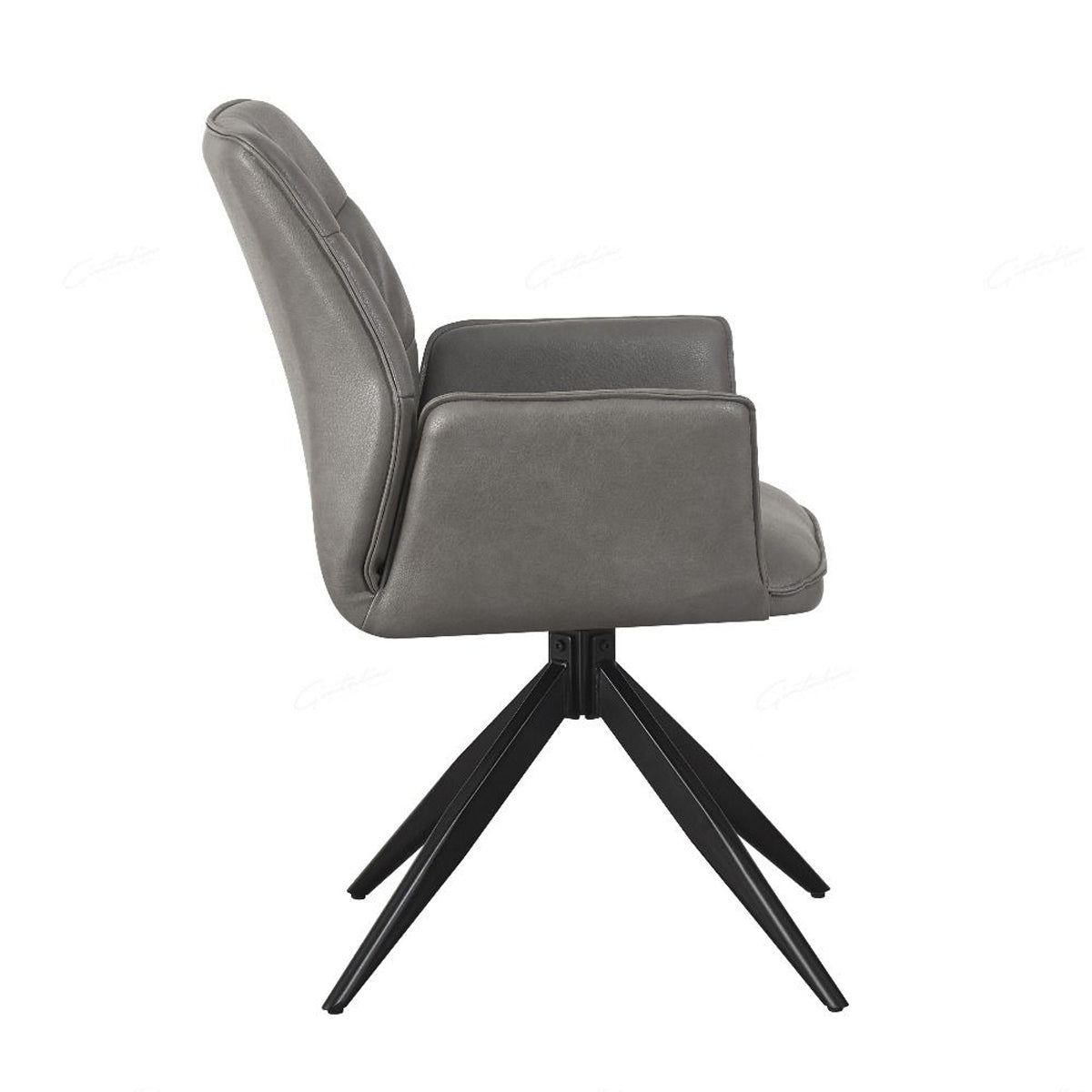 Faux Leather Dining Chair With Swivel Function - Berlish