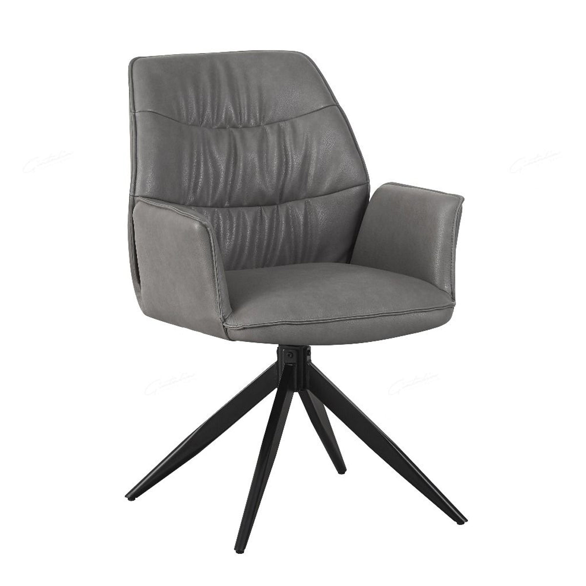 Faux Leather Dining Chair With Swivel Function - Berlish
