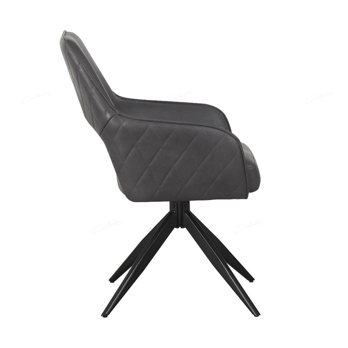 Faux Leather Dining Chair With Swivel Function - Enrica