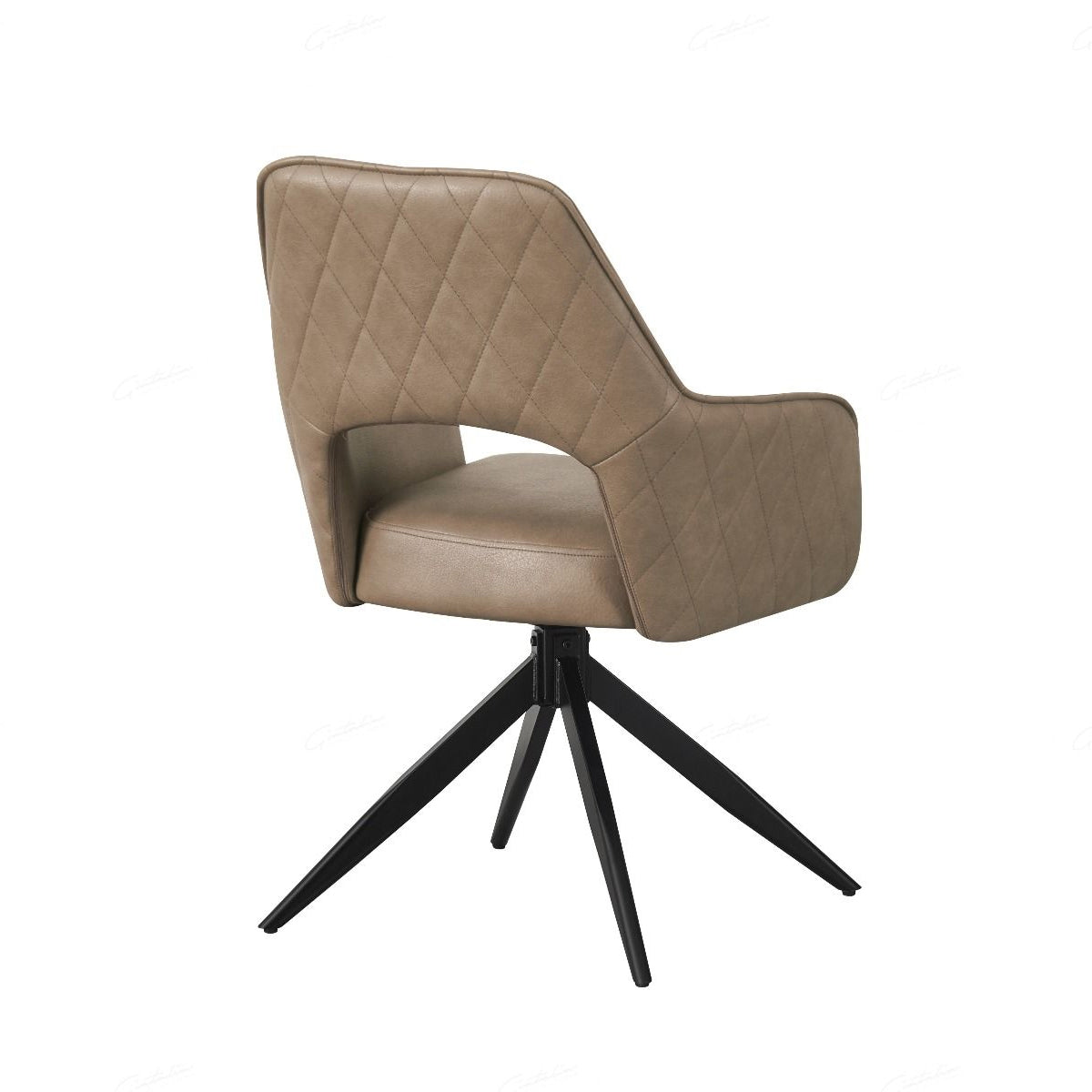 Faux Leather Dining Chair With Swivel Function - Enrica