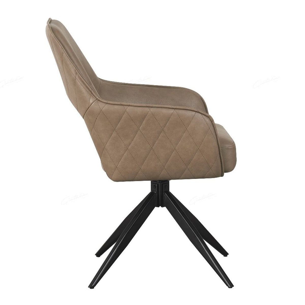 Faux Leather Dining Chair With Swivel Function - Enrica