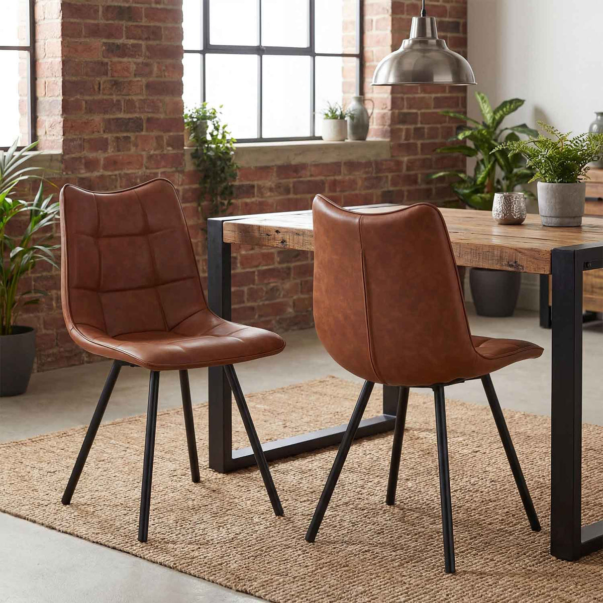 Faux Leather Dining Chairs 46cm Wide in Set Of 4 - Alnwick