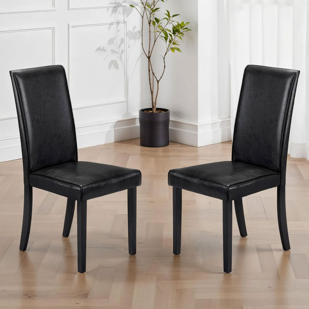 Faux Leather Dining Chairs in Set Of 2 - Hudson