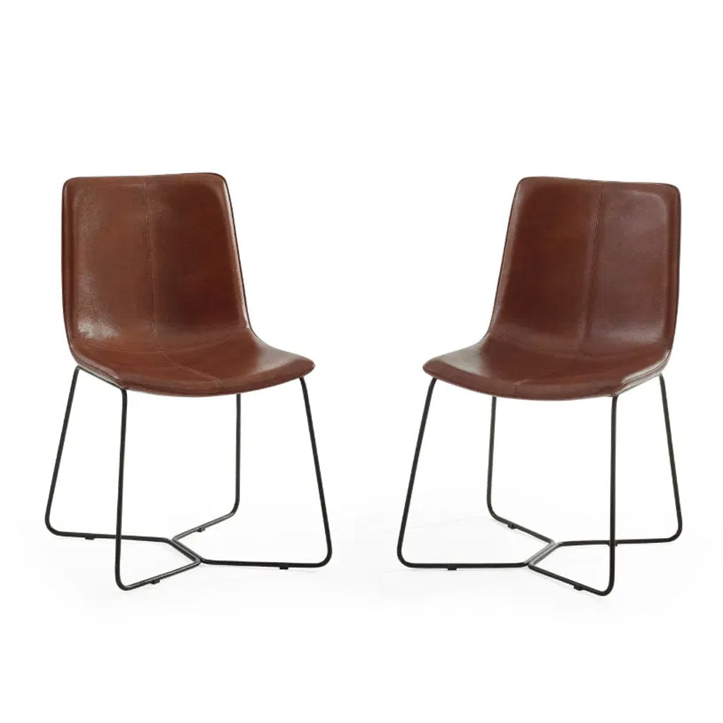 Faux Leather Dining Chairs in Set Of 2 - Joren