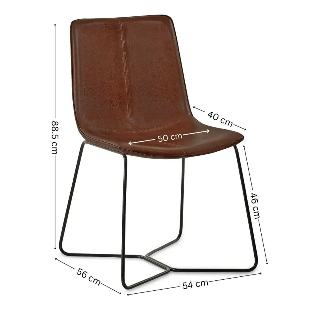 Faux Leather Dining Chairs in Set Of 2 - Joren