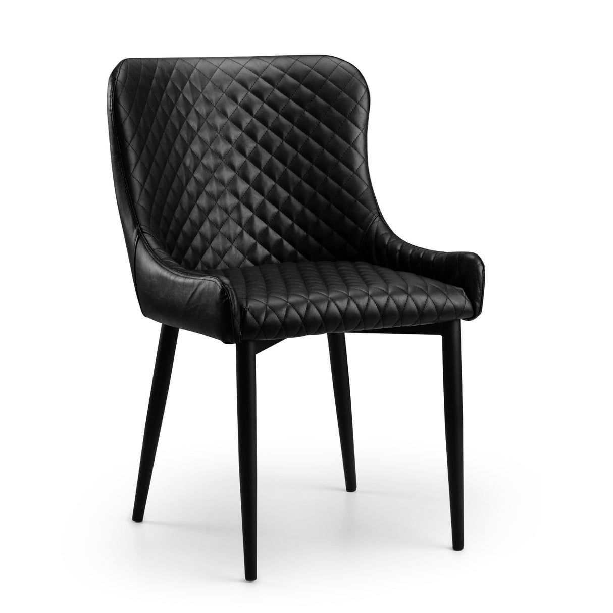 Faux Leather Dining Chairs in Set Of 2 - Luxe