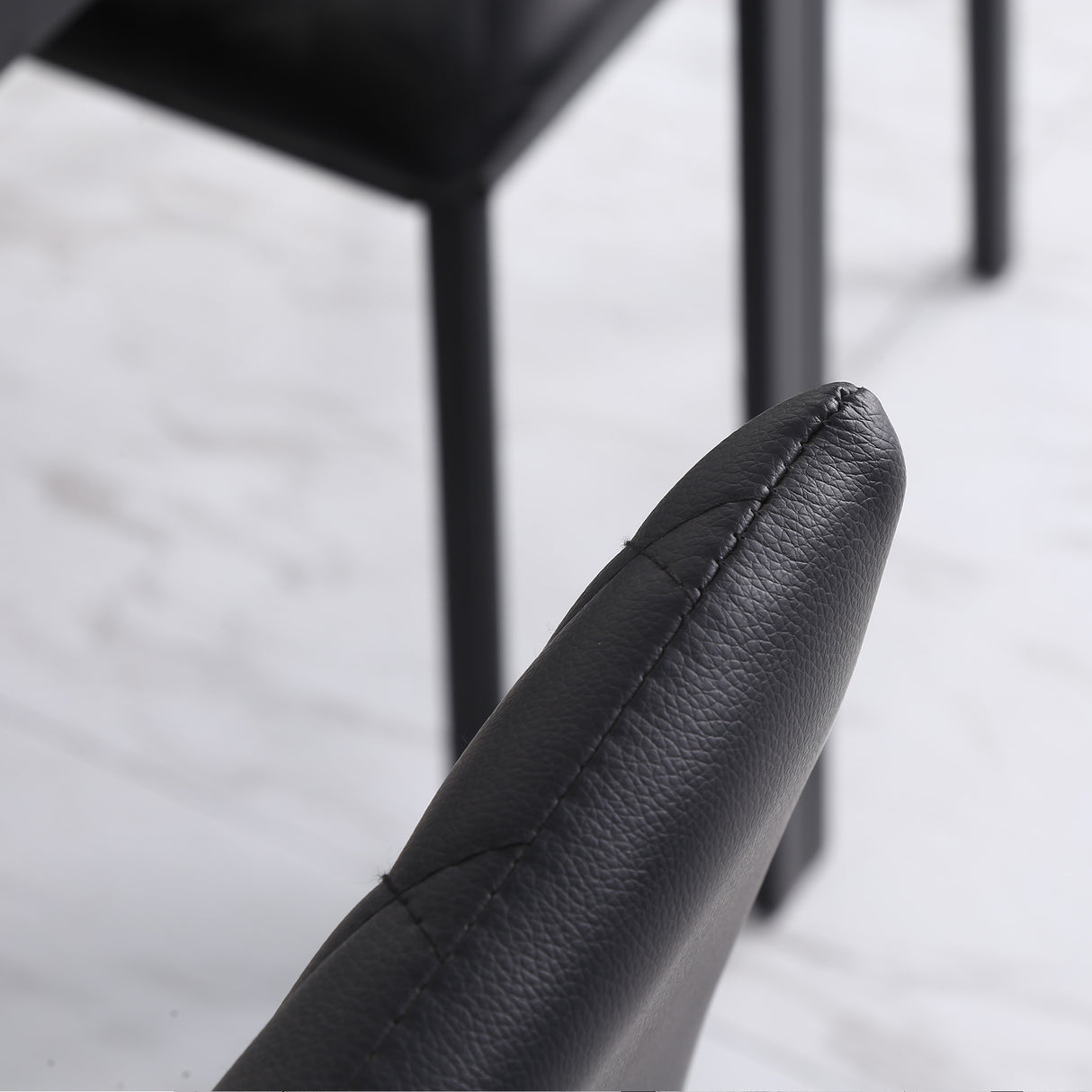 Faux Leather Dining Chairs in Set Of 4 With Metal Legs - Velmora