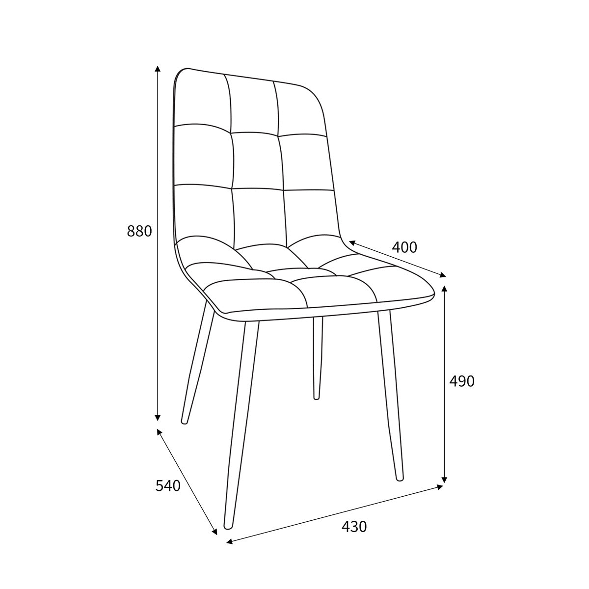 Faux Leather Dining Chairs in Set Of 4 - Madison