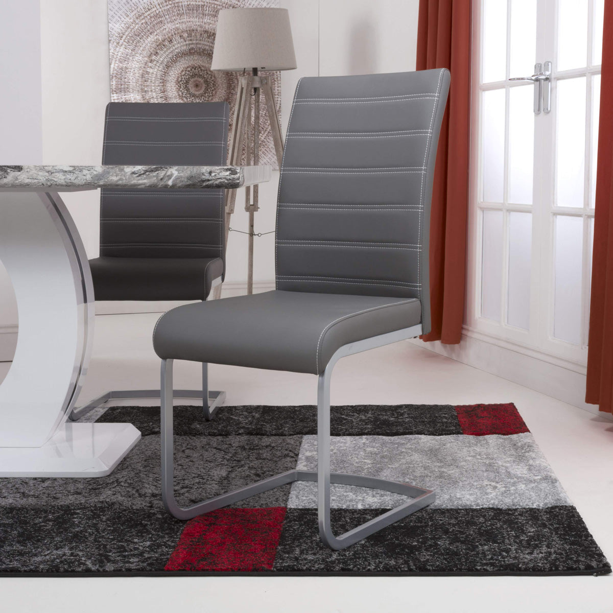 Faux Leather Dining Chairs in Set Of 2 - Callisto