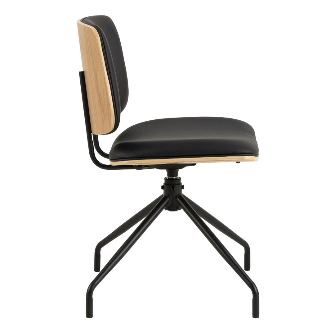 Faux Leather Dining Chairs in Set of 2 With Swivel Function - Owen