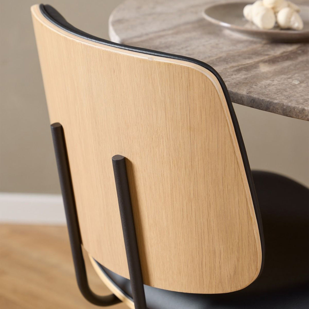 Faux Leather Dining Chairs in Set of 2 With Swivel Function - Owen