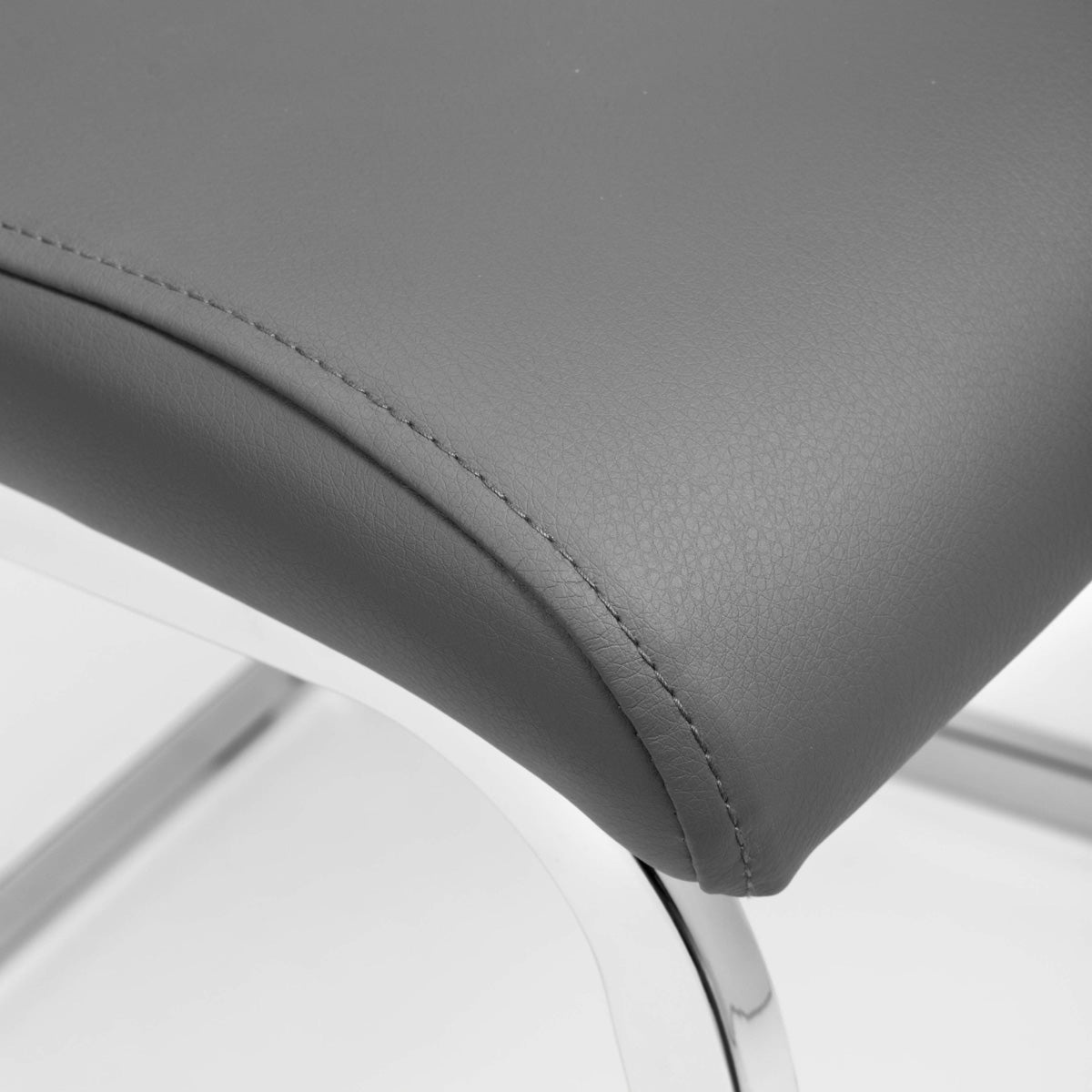 Faux Leather Dining Chairs in Set Of 4 With Chrome Cantilever Legs - Toledo