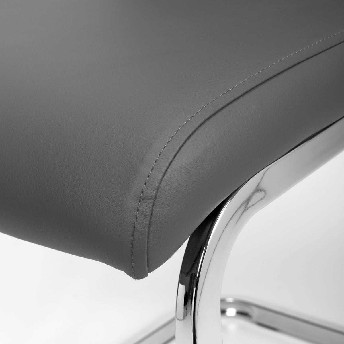 Faux Leather Dining Chairs in Set Of 4 With Chrome Cantilever Legs - Toledo