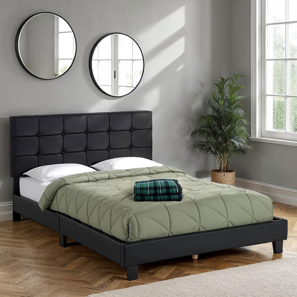 Faux Leather Double Bed - Arran