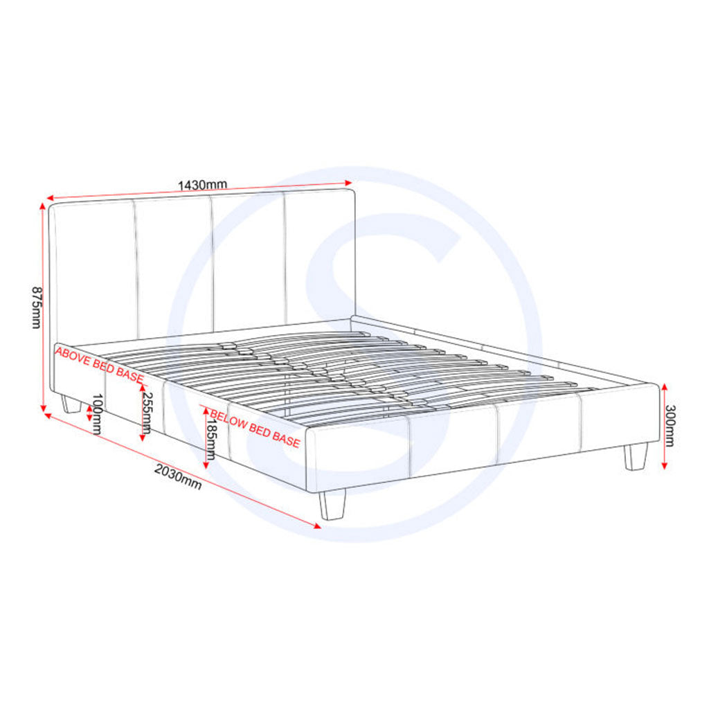 Faux Leather Double Bed - Prado