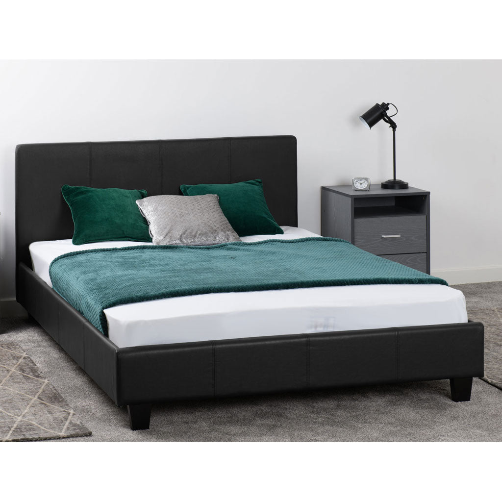 Faux Leather Double Bed - Prado