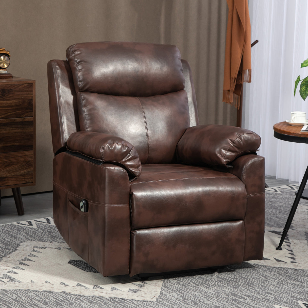Faux Leather Electric Recliner Chair 83cm Wide - Velmora