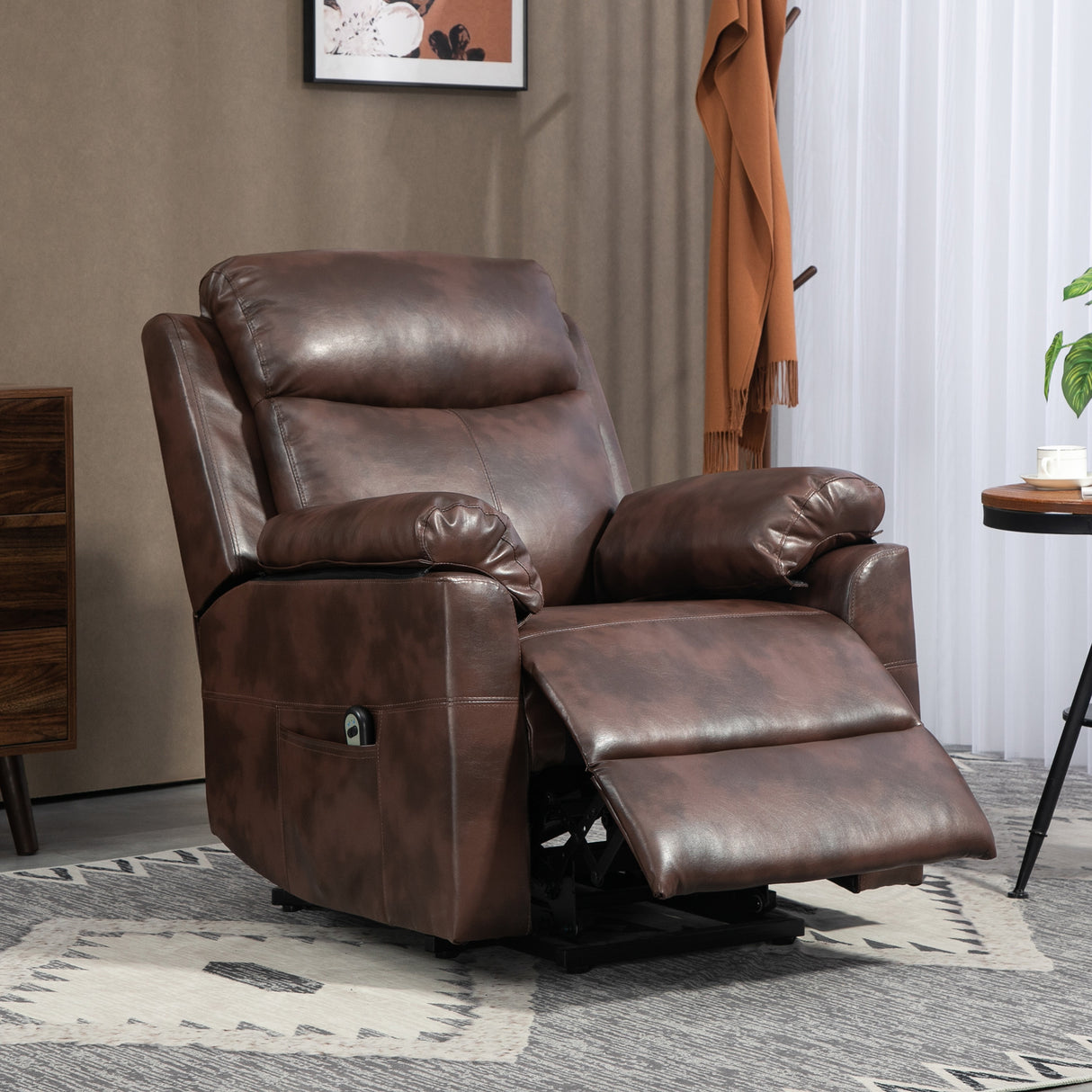 Faux Leather Electric Recliner Chair 83cm Wide - Velmora