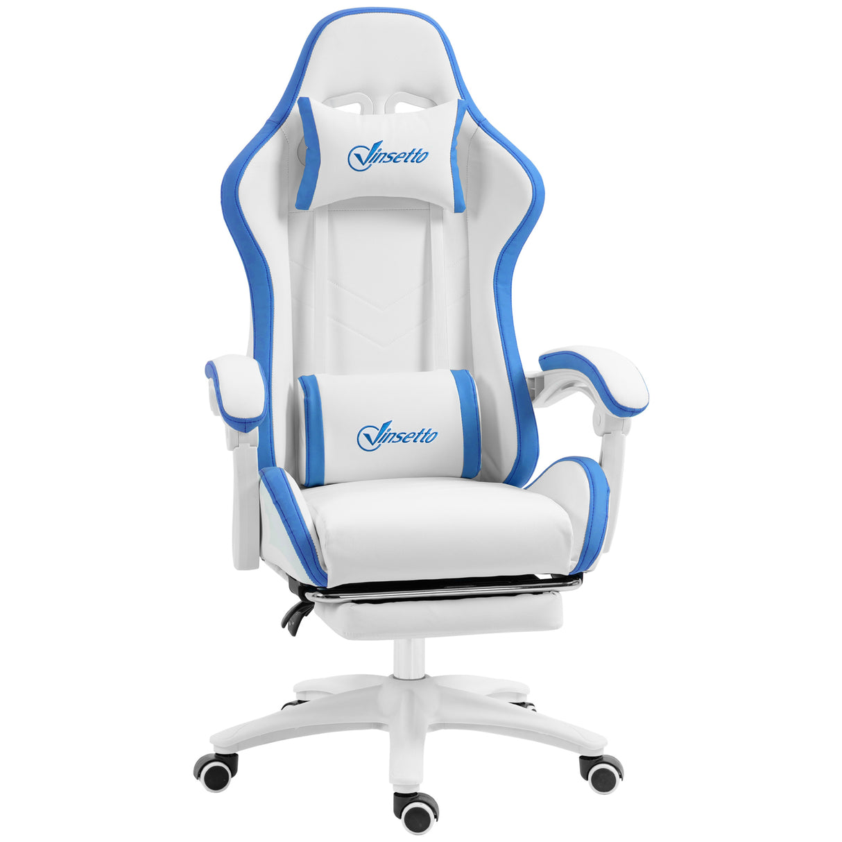 Faux Leather Gaming Chair 65cm Wide With Headrest - Velmora