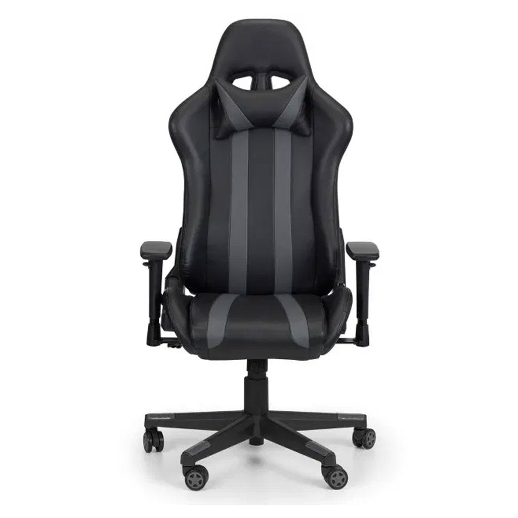 Faux Leather Gaming Chair With Grey Accents - Meteor