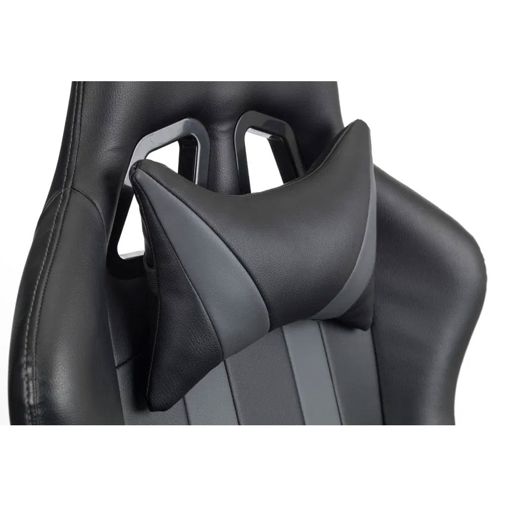 Faux Leather Gaming Chair With Grey Accents - Meteor