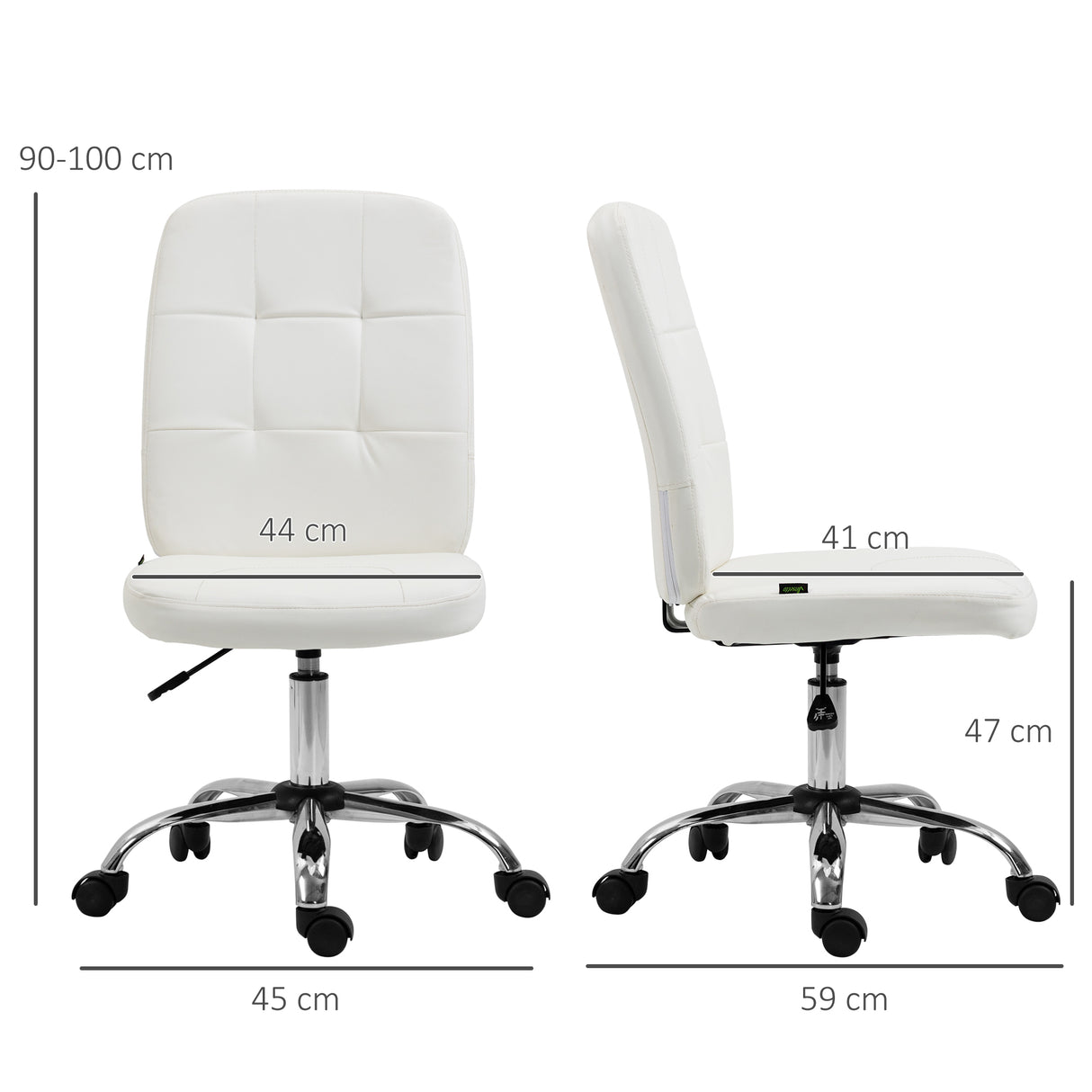 Faux Leather Home And Office Chair 45cm Wide - Velmora