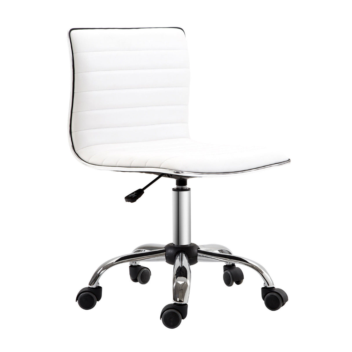 Faux Leather Home And Office Chair 48cm Wide With Armless - Velmora