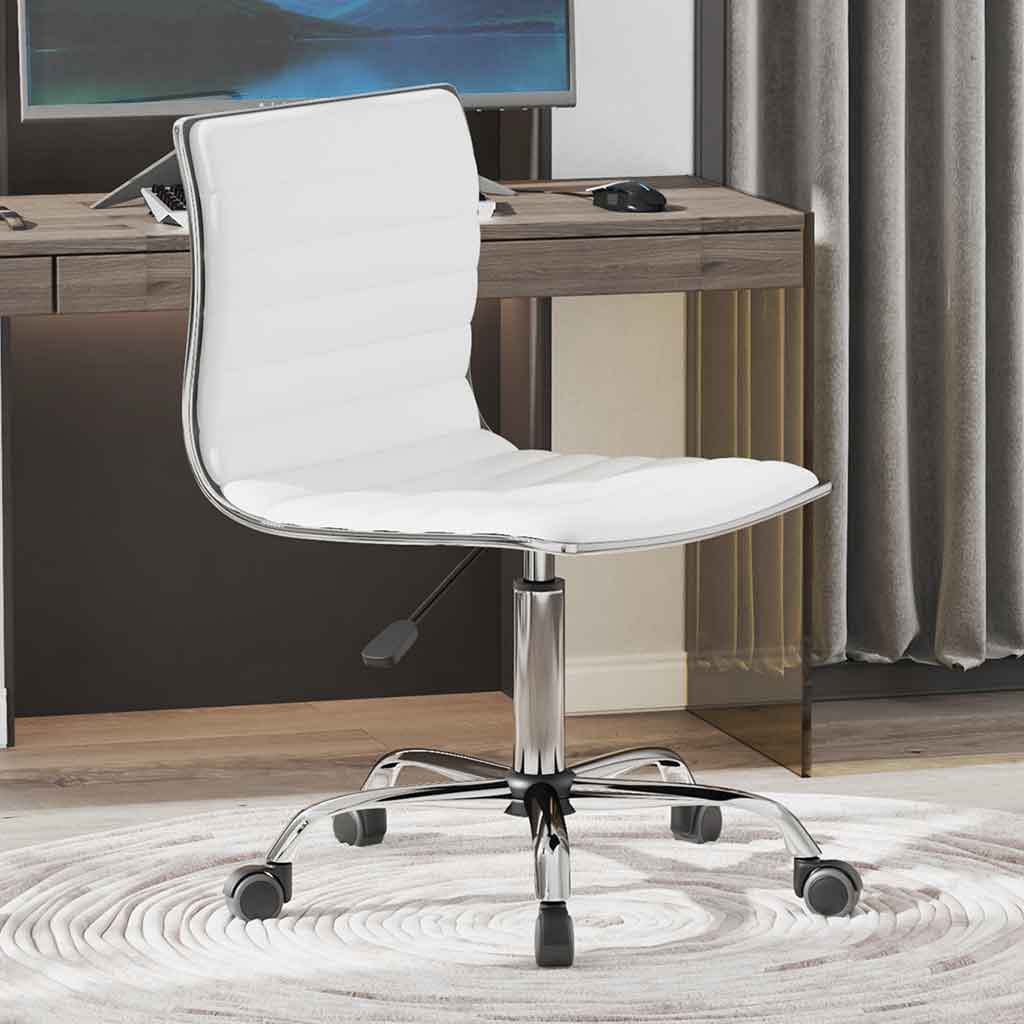 Faux Leather Home And Office Chair 48cm Wide With Armless - Velmora