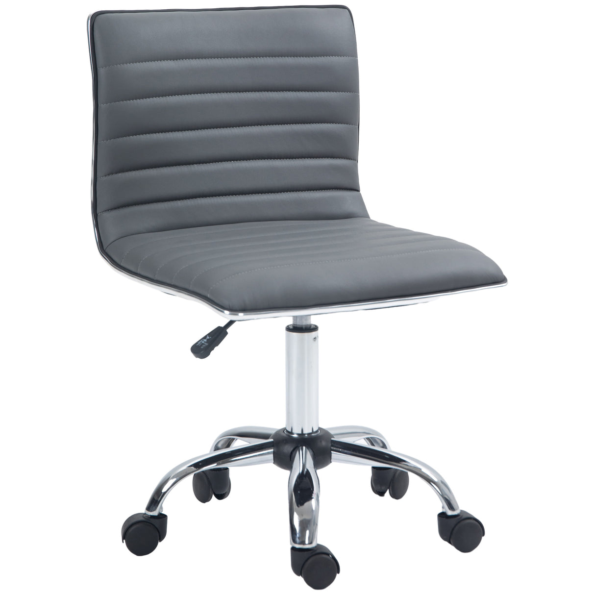 Faux Leather Home And Office Chair 48cm Wide With Armless - Velmora