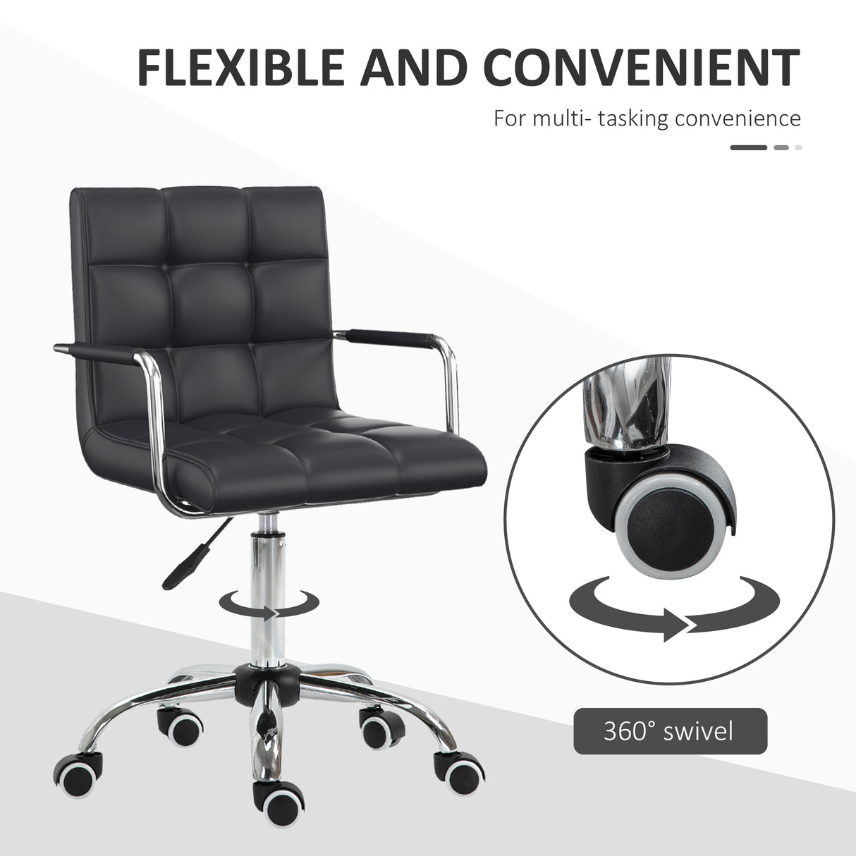 Faux Leather Home And Office Chair 52.5cm Wide - Velmora