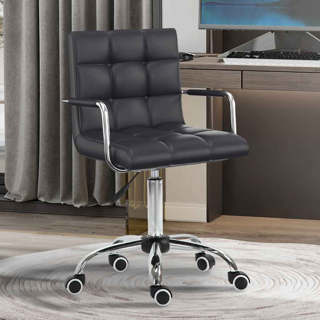 Faux Leather Home And Office Chair 52.5cm Wide - Velmora