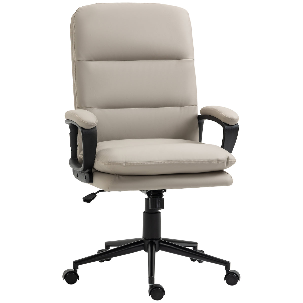 Faux Leather Home And Office Chair 64cm Wide With Adjustable Height - Velmora