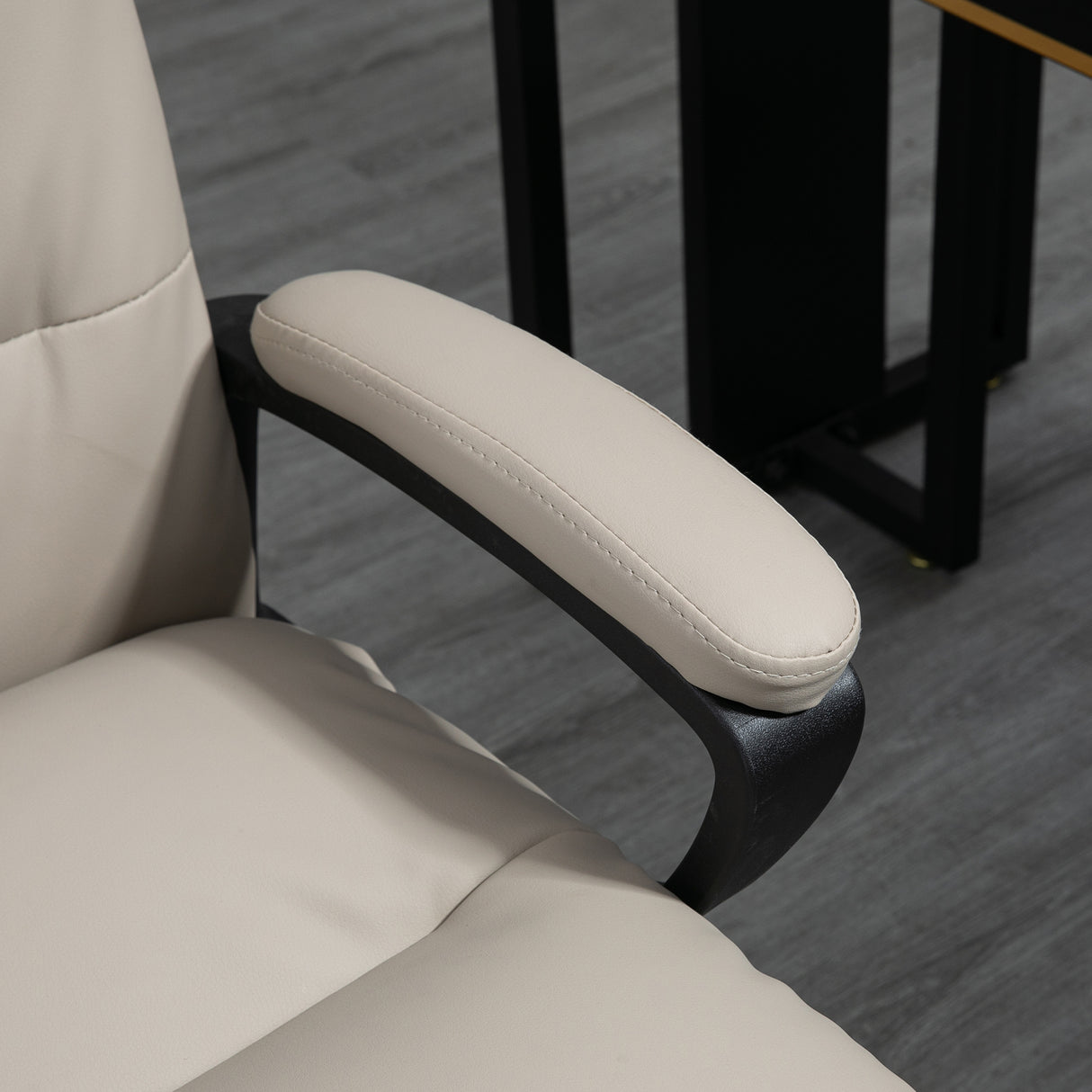 Faux Leather Home And Office Chair 64cm Wide With Adjustable Height - Velmora