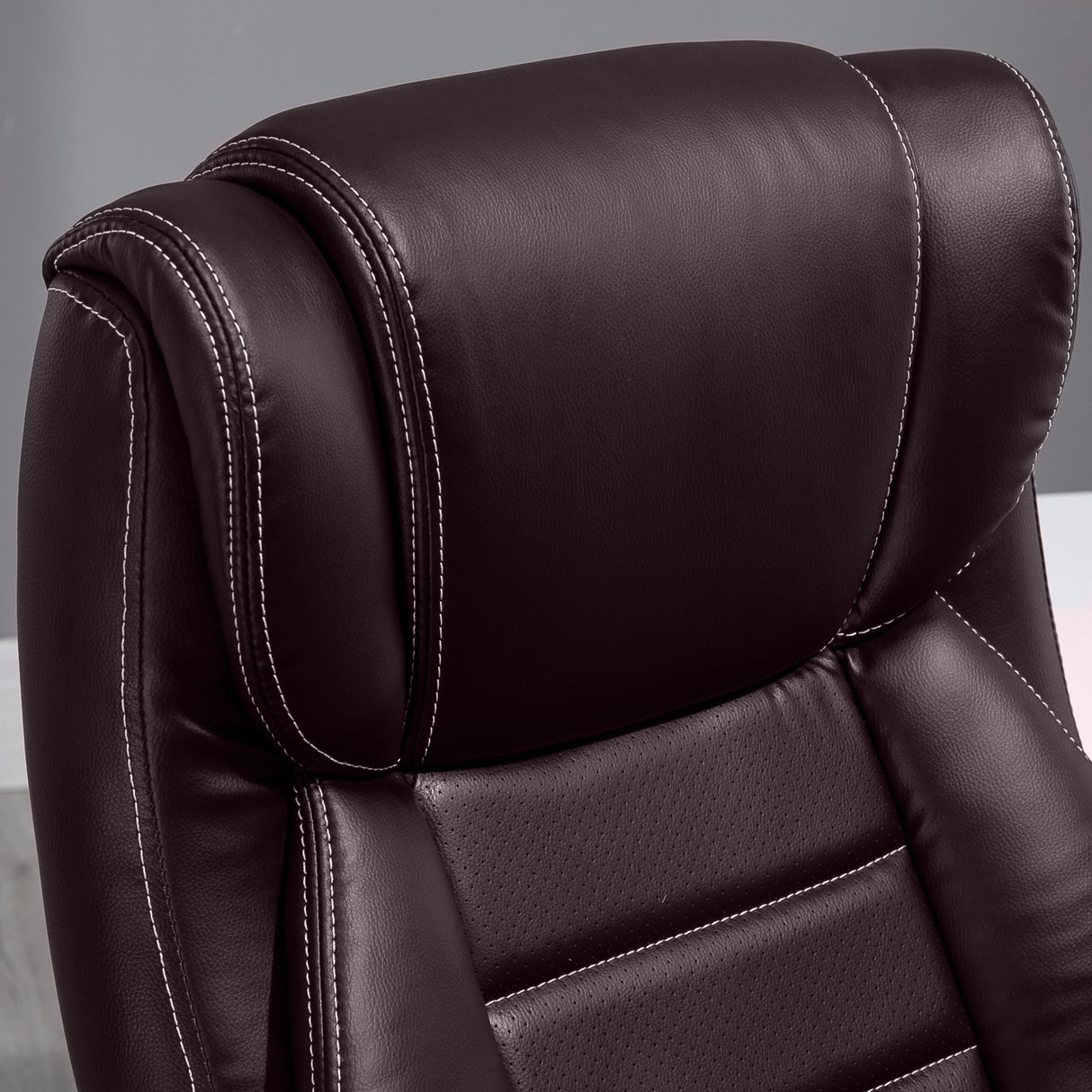Faux Leather Home And Office Chair 64cm Wide With Armrest - Velmora