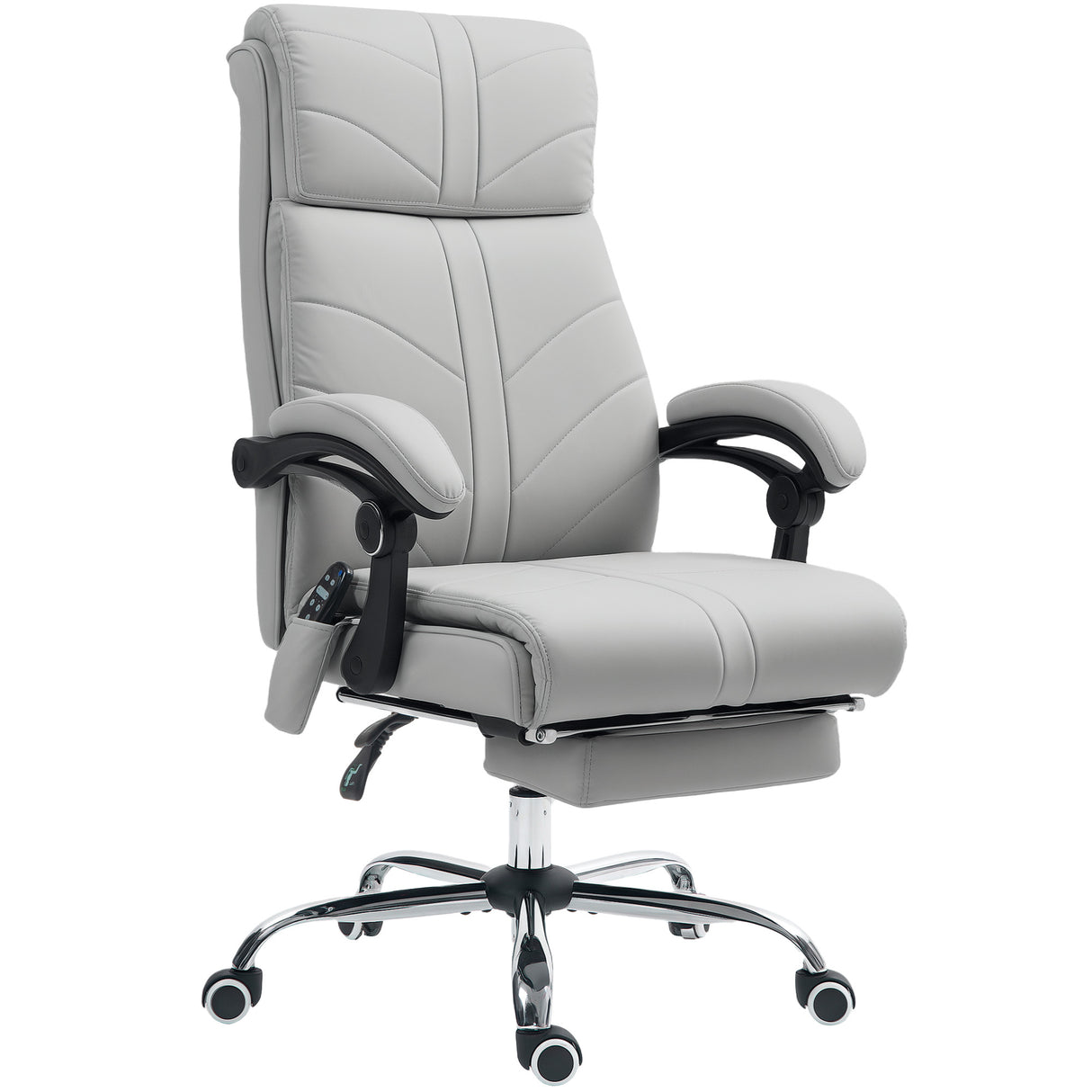 Faux Leather Home And Office Chair 64cm Wide With Footrest - Velmora