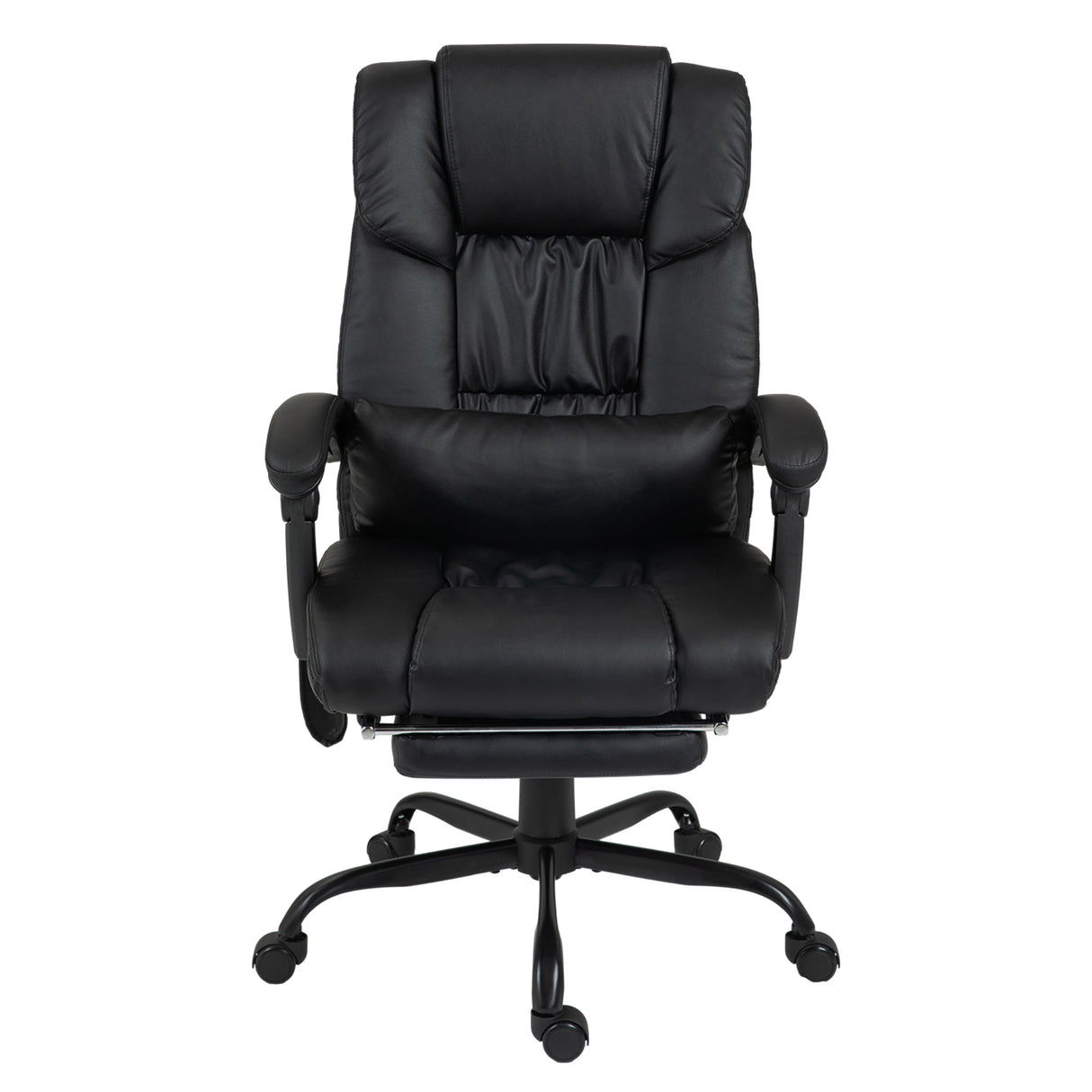 Faux Leather Home And Office Chair 66cm Wide With Footrest - Velmora