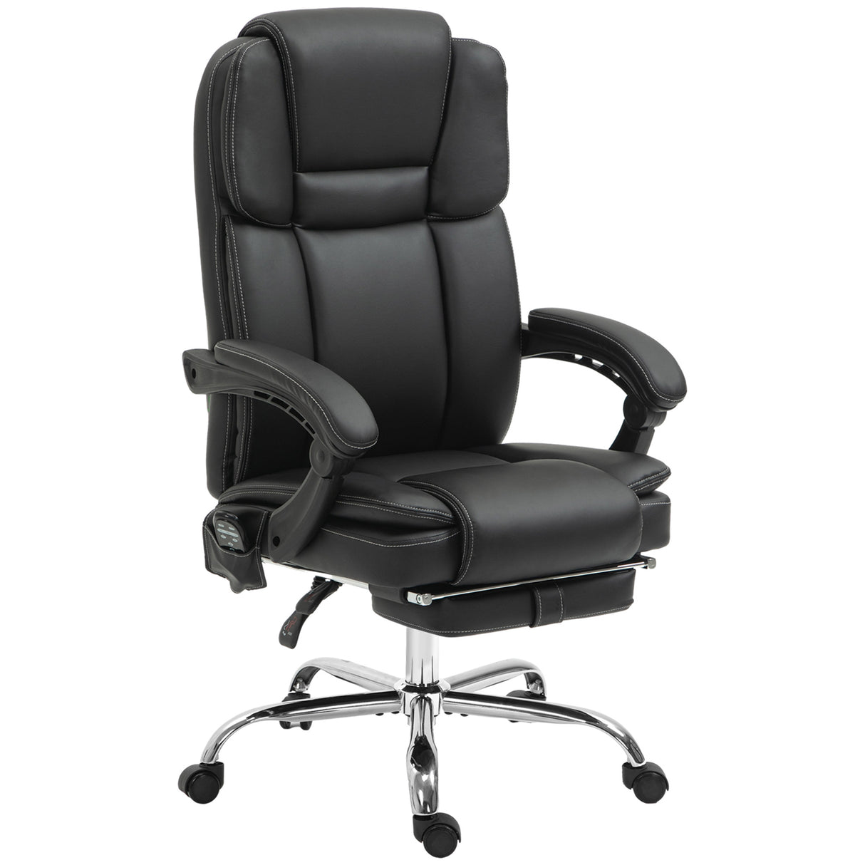 Faux Leather Home And Office Chair 66cm Wide With 6 Point Vibrating Massage - Velmora