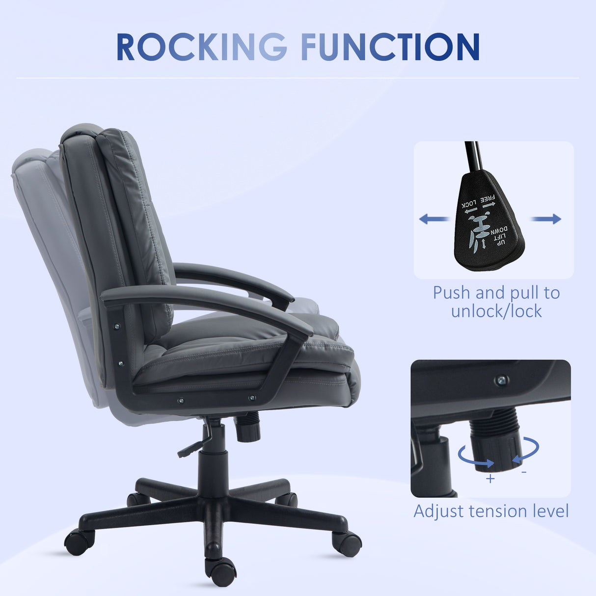 Faux Leather Home And Office Chair 67cm Wide - Velmora