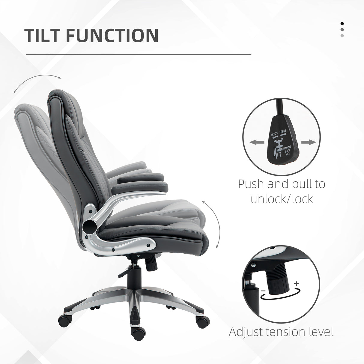 Faux Leather Home And Office Chair 70cm Wide - Velmora